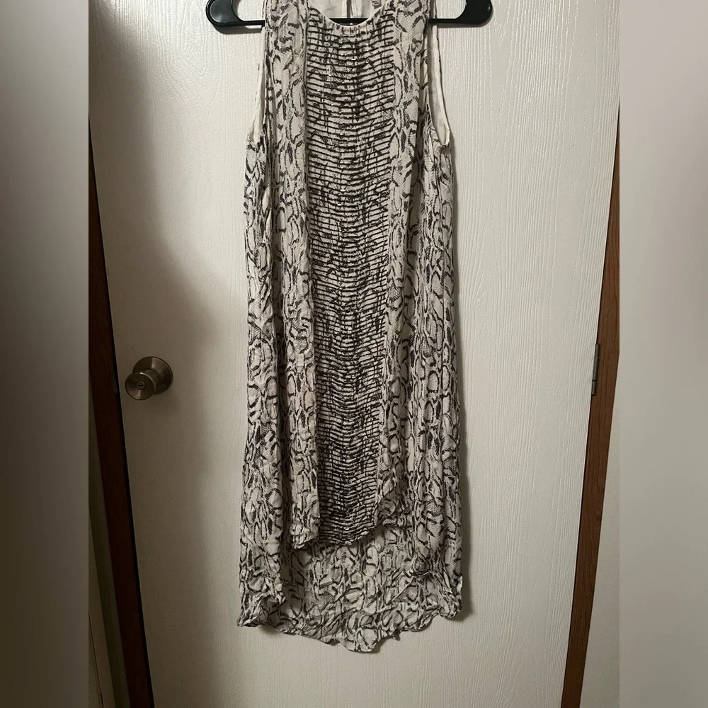 Haute Hippie Dresses | Haute Hippie Silk Snakeskin Beaded High Low Dress Size Small | Color: Gray | Size: S | Sedavis28's Closet